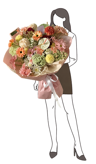 Size L bouquet size chart