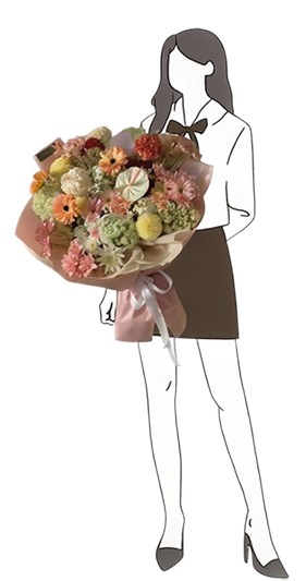 Size M bouquet size chart